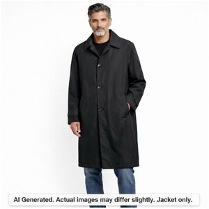 Giorgio Armani Le Collezioni Overcoat Mens Black Large IT 48 Minimalist Italy